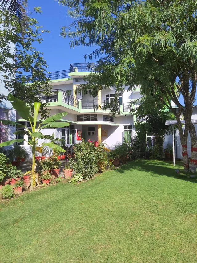 Shreeja College Students in Campus Corridor